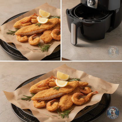 Carta Forno per Friggitrice ad Aria - 50 Fogli Antiaderenti Monouso - Spedizione Gratuita