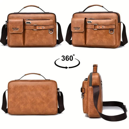 Borsa Messenger Uomo Retro Waterproof – Laptop Bag a Grande Capacità per Ufficio, Viaggio e Scuola