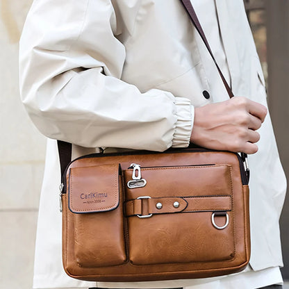 Borsa Messenger Uomo Retro Waterproof – Laptop Bag a Grande Capacità per Ufficio, Viaggio e Scuola