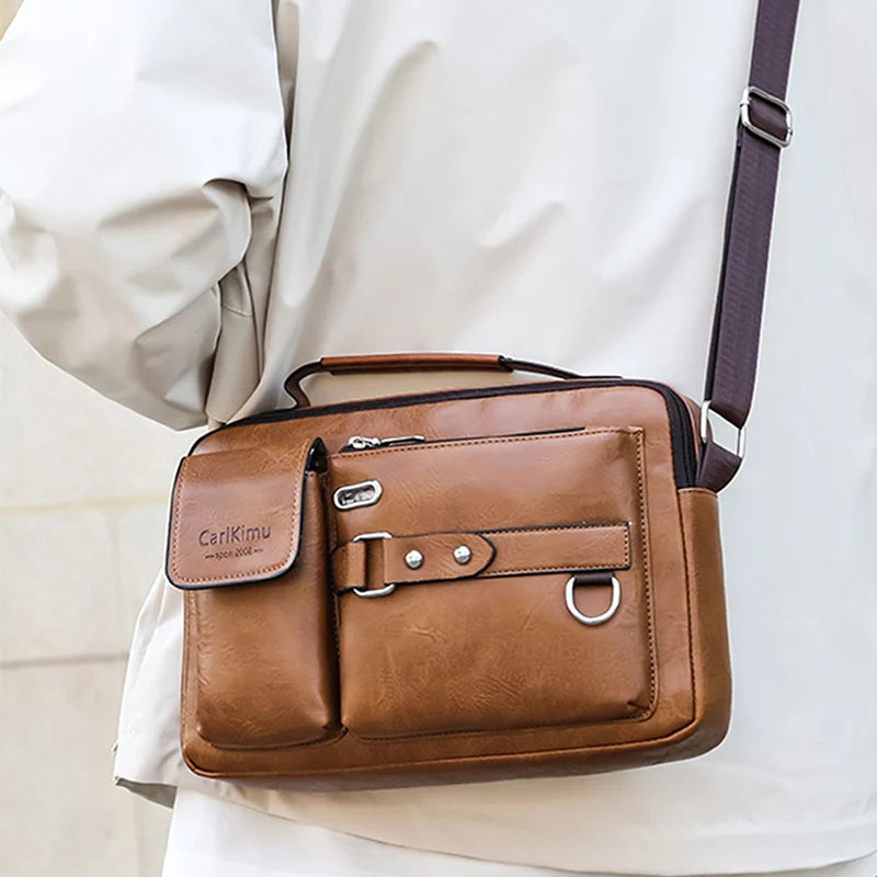 Borsa Messenger Uomo Retro Waterproof – Laptop Bag a Grande Capacità per Ufficio, Viaggio e Scuola