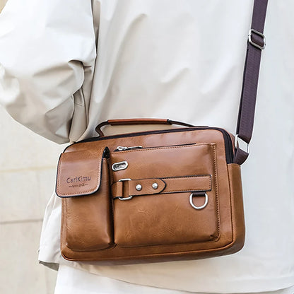 Borsa Messenger Uomo Retro Waterproof – Laptop Bag a Grande Capacità per Ufficio, Viaggio e Scuola