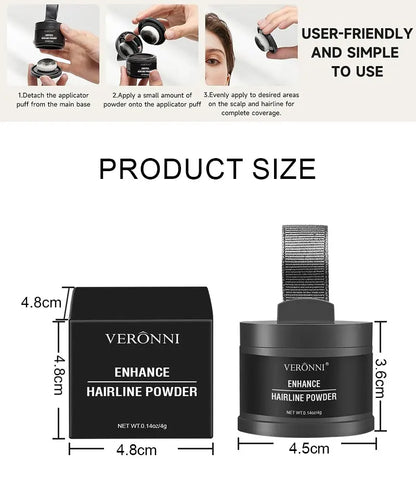 "Polvere per hairline 14 colori — Correttore linea capelli waterproof, riempitivo istantaneo per radici e diradamenti"