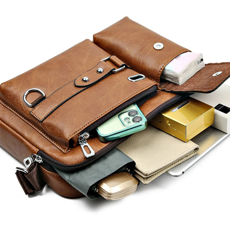 Borsa Messenger Uomo Retro Waterproof – Laptop Bag a Grande Capacità per Ufficio, Viaggio e Scuola