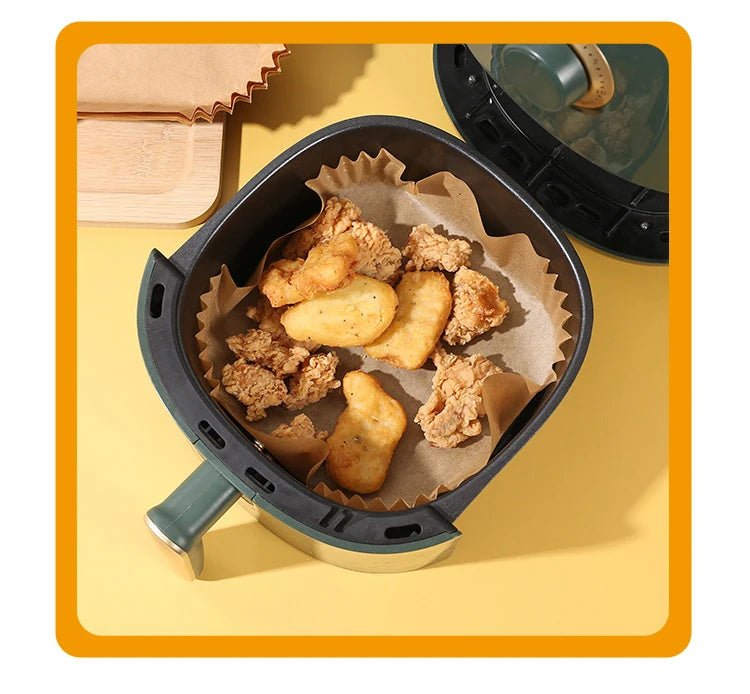 Carta Forno per Friggitrice ad Aria - 50 Fogli Antiaderenti Monouso - Spedizione Gratuita