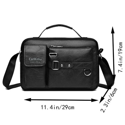 Borsa Messenger Uomo Retro Waterproof – Laptop Bag a Grande Capacità per Ufficio, Viaggio e Scuola